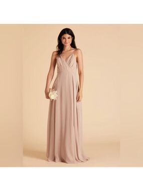 Birdy Grey Kaia Dress Chiffon Taupe 1X Plus Size Bridesmaid Wedding